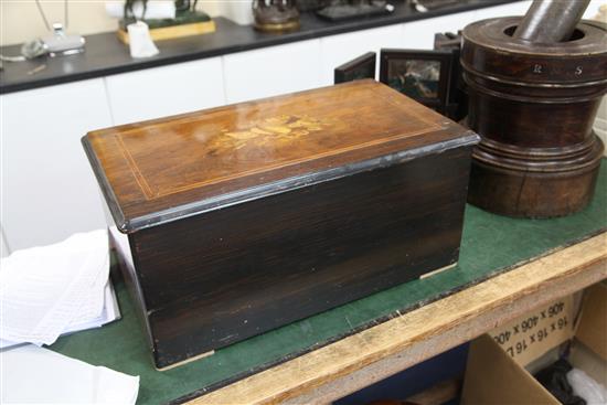 A Swiss 12-air marquetry inlaid rosewood musical box, c.1900 W.26in. D.15in. H.12in.